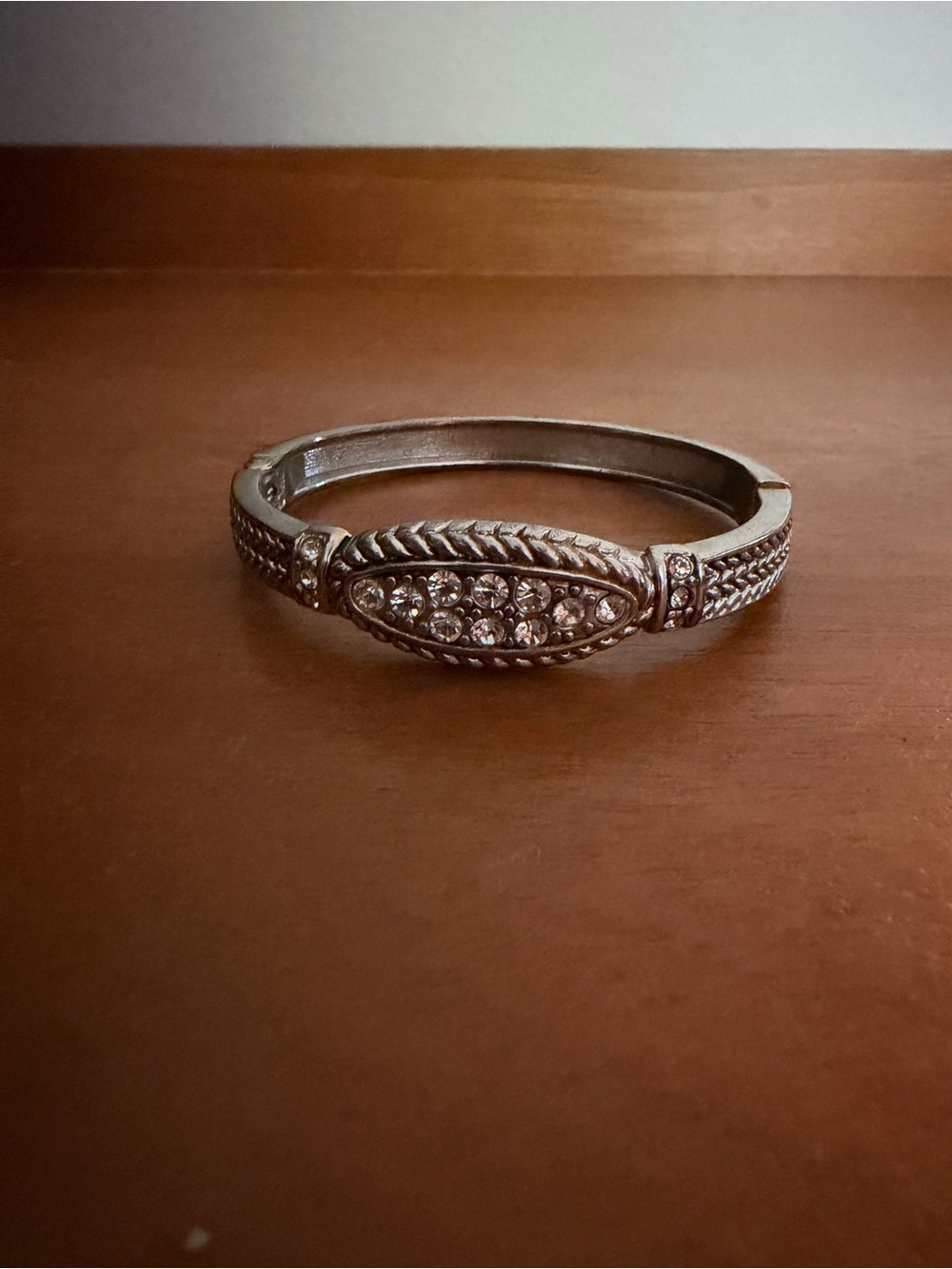 Silver-Tone Crystal Accent Women's Bracelet